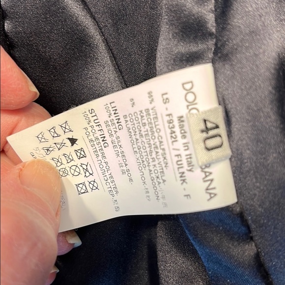 DOLCE & GABBANA Blue Leather Jacket - Picture 9 of 16